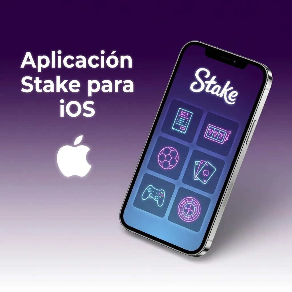 Aplicación móvil Stake para dispositivos iOS mostrando interfaz de apuestas deportivas y juegos de casino